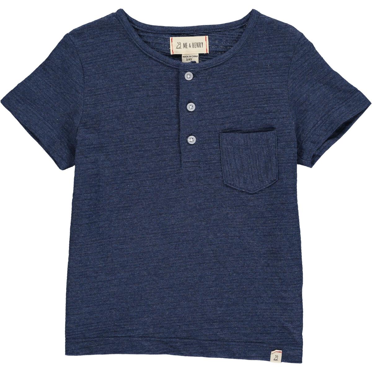 Dodger Navy Ribbed Henley Polo