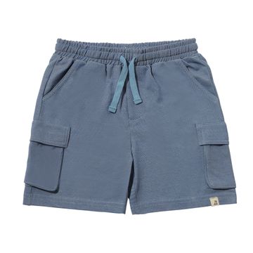 Blue Pique Cargo Shorts