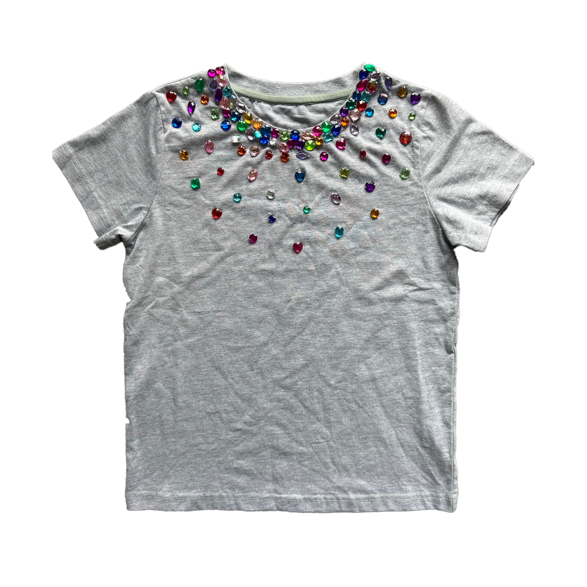 JEWEL EMBELLISMENT ON JERSEY SHORT SLEEVE TEE