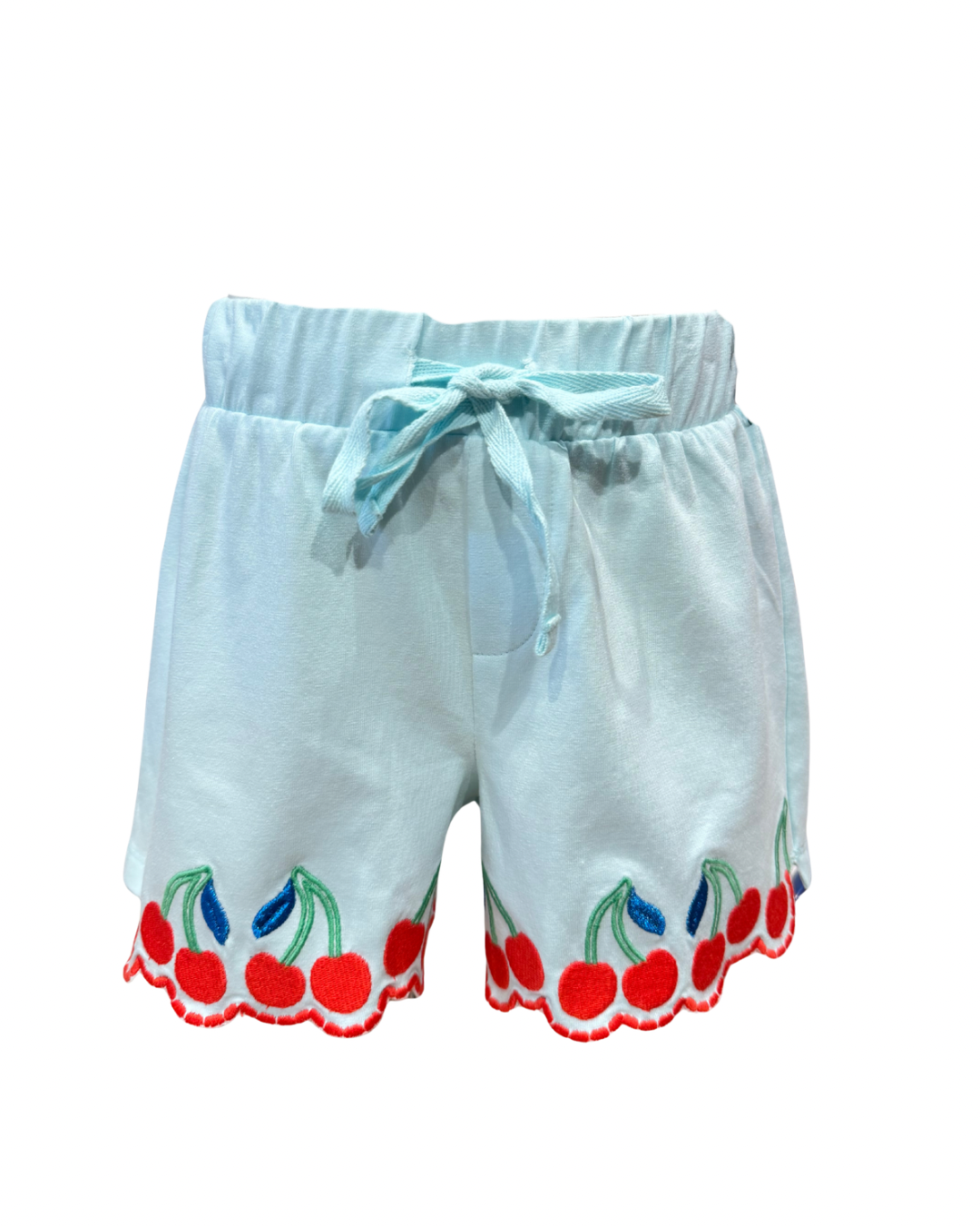Cherries Embroidered Hem Shorts