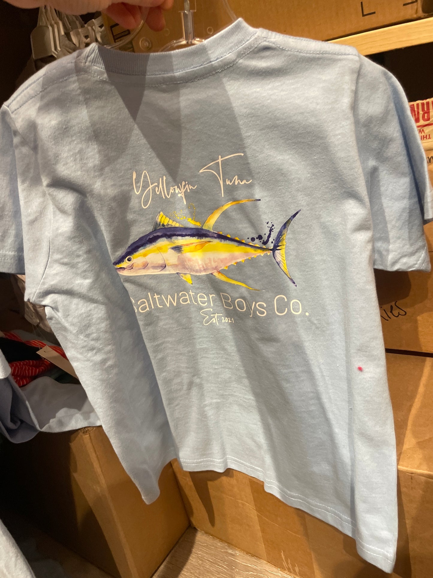 Yellowfin Tuna Short Sleeve Tee Light Blue