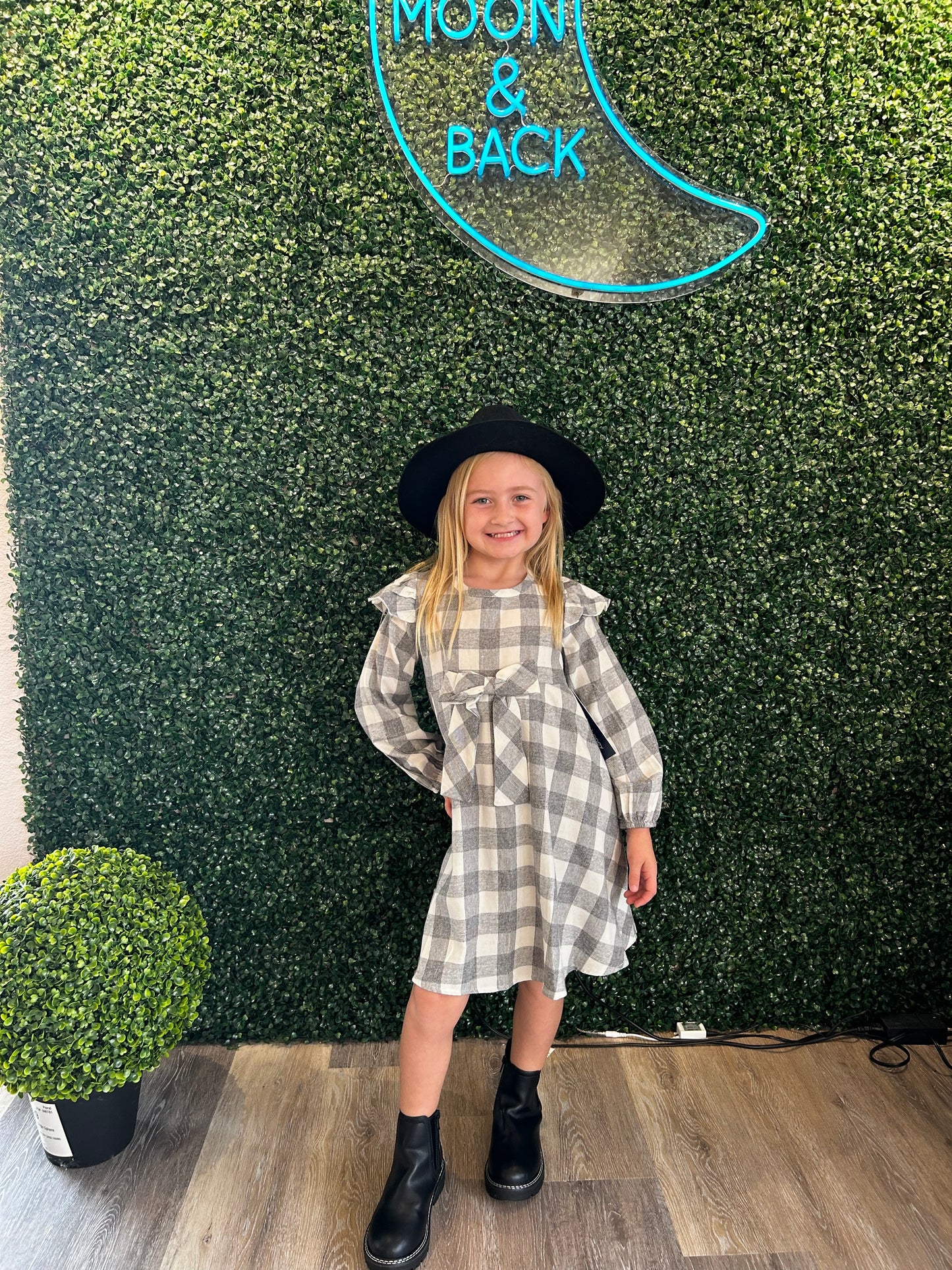 HARPER ASH BOW FLANNEL DRESS