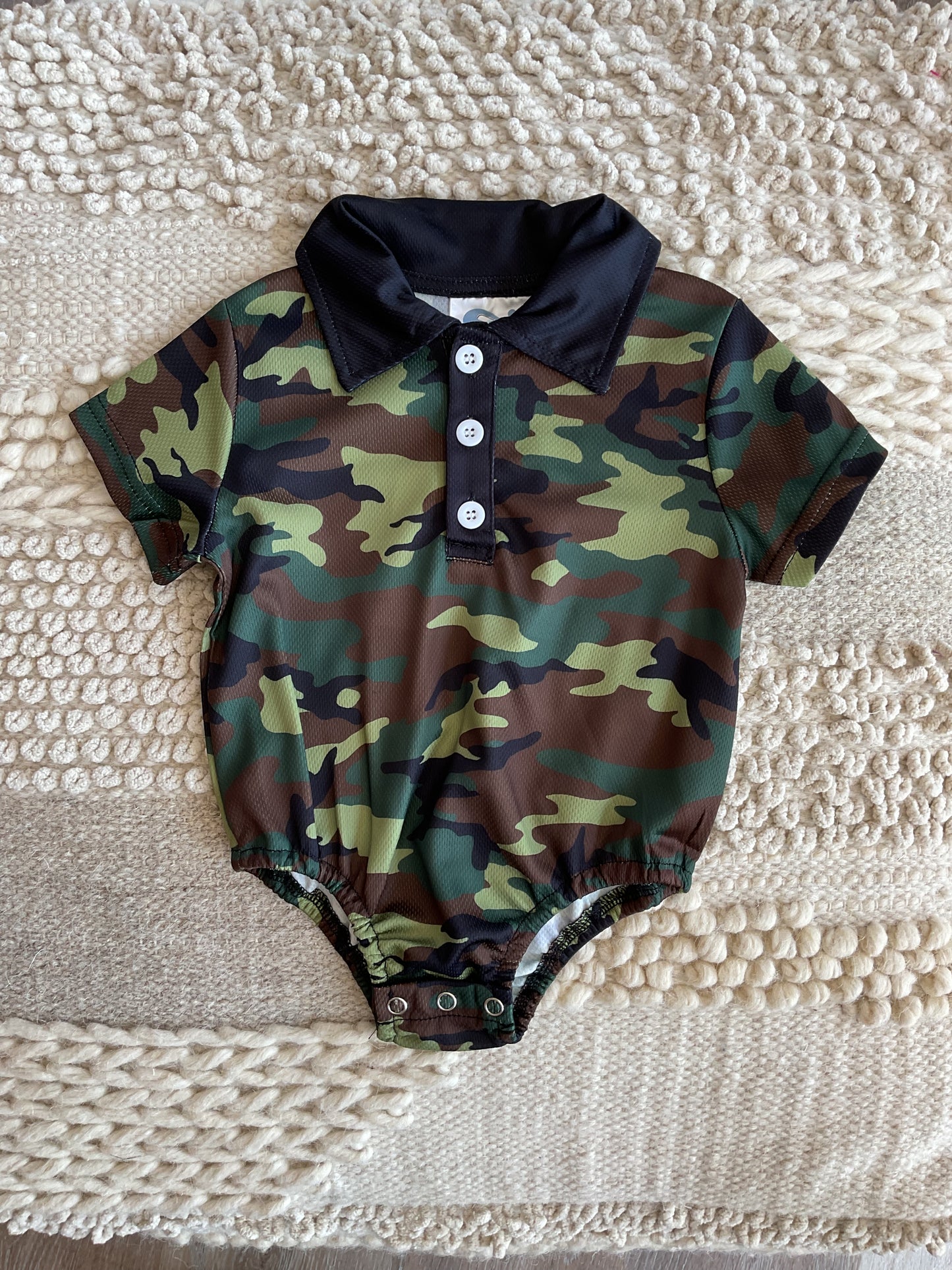 Infant Camo Print Polo Onesie
