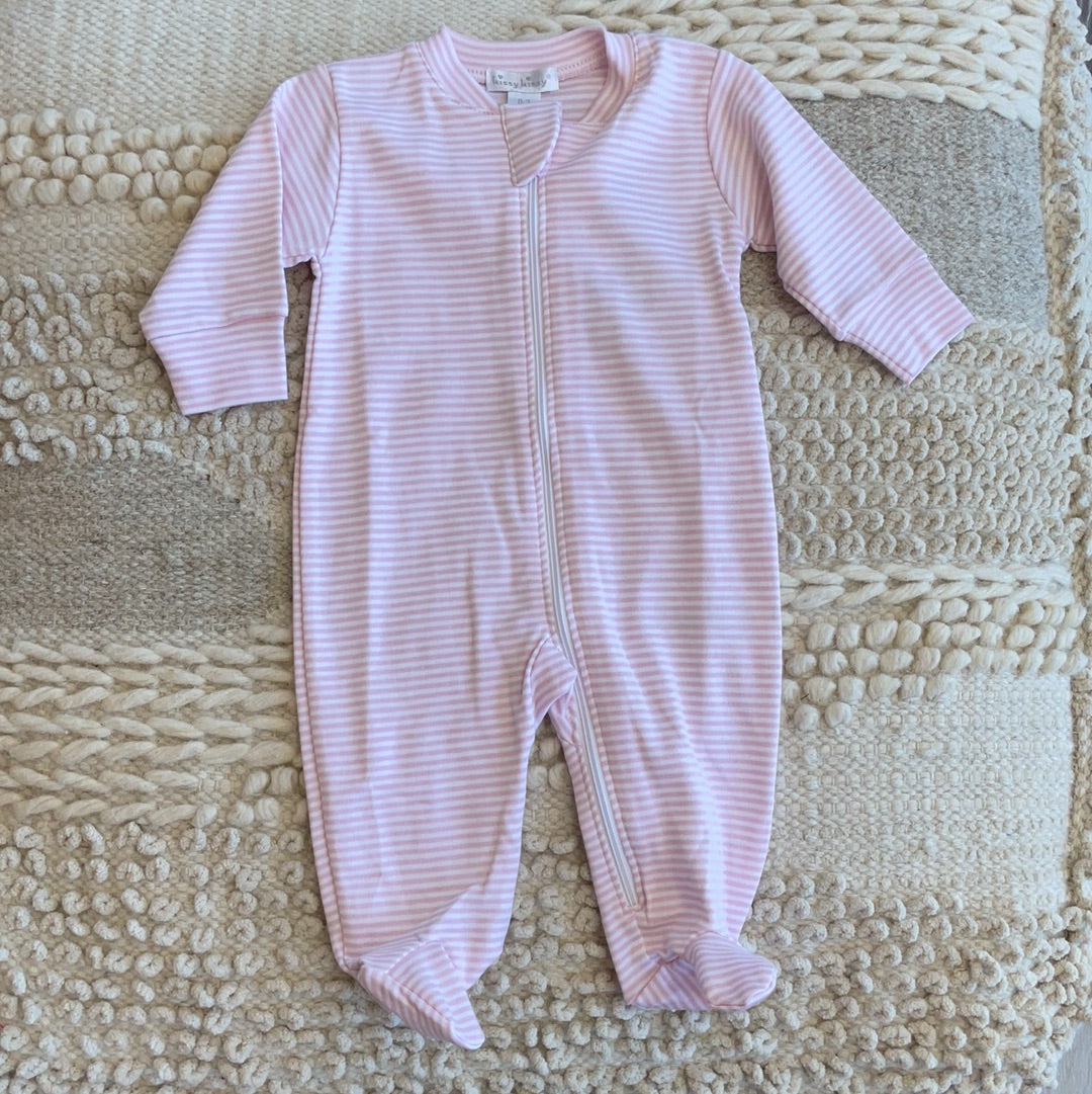 STRIPES FOOTIE WITH ZIPPER