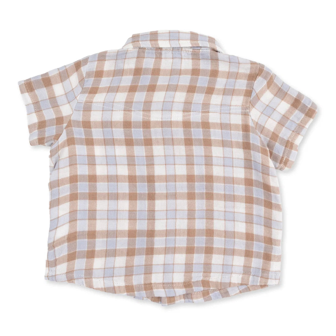 Western Plaid Short Sleeve Pearl Snap Shirt