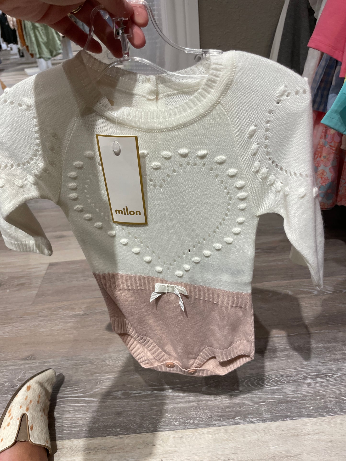 PINK AND OFF WHITE BODY SUIT