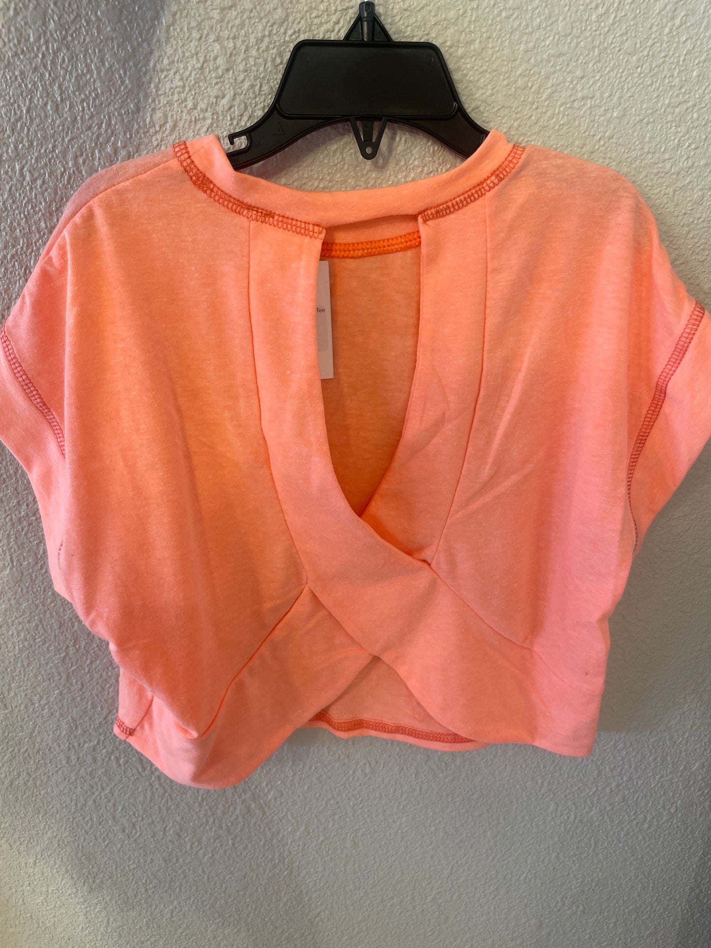 Neon Coral Wrapped Cutout Back Tee