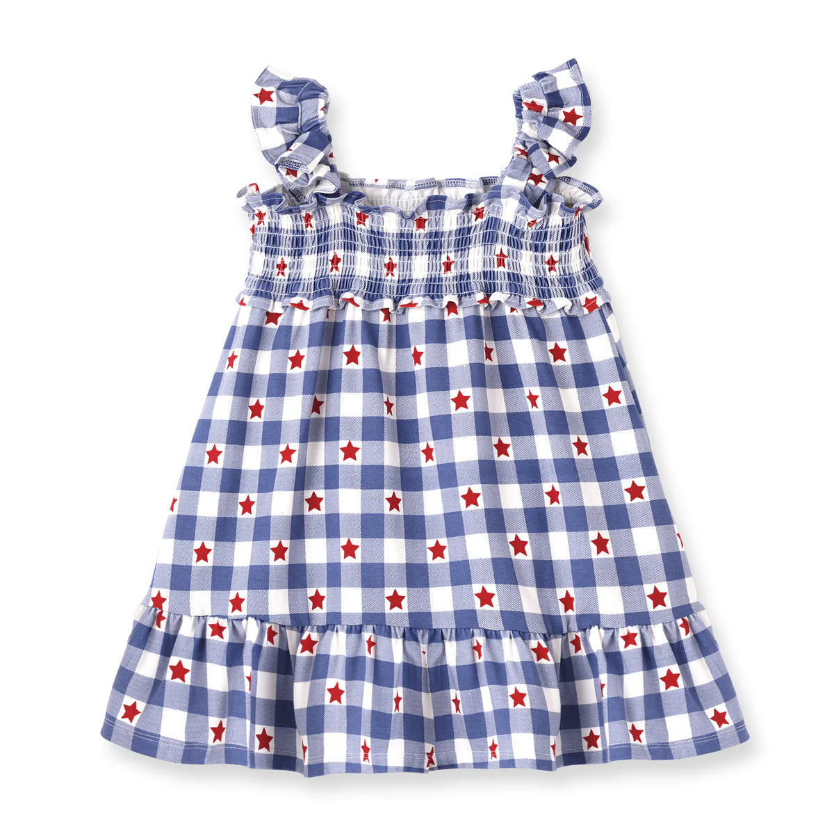 Patriot Butterfly Sleeve Smocked Dress