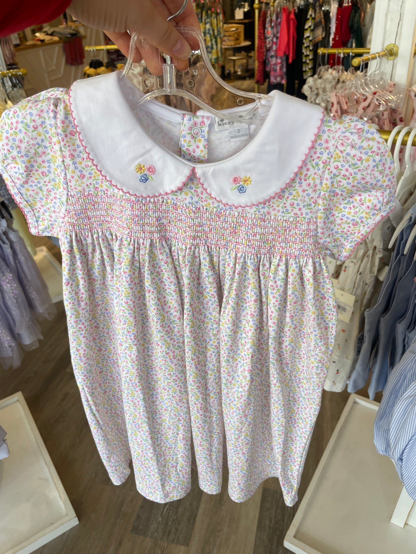 Smocked Spring Floral Dress