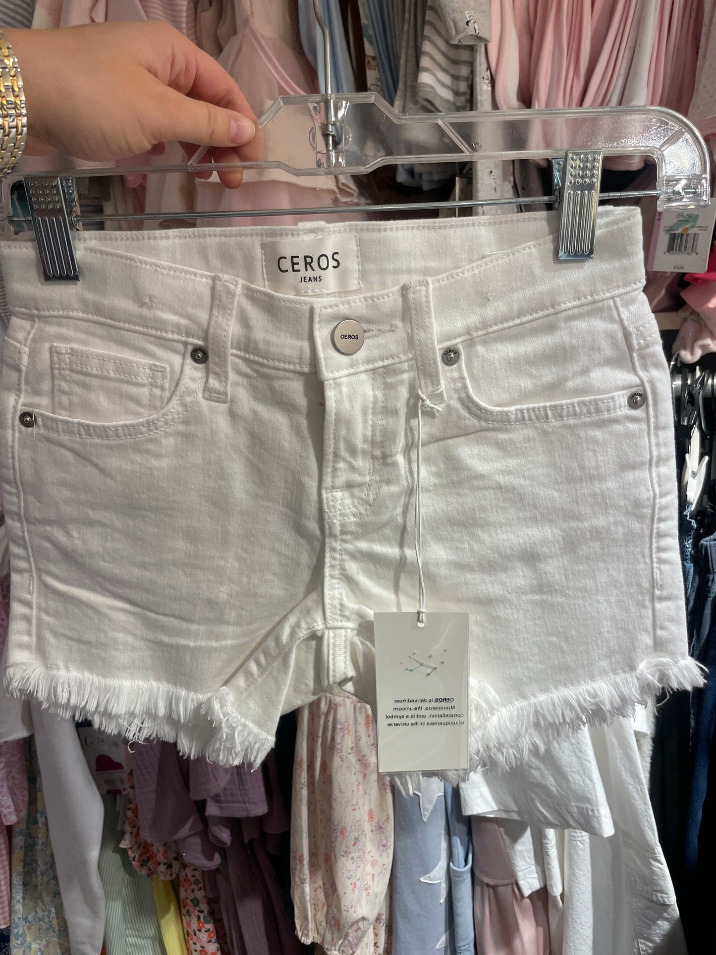 WHITE JEAN SHORTS