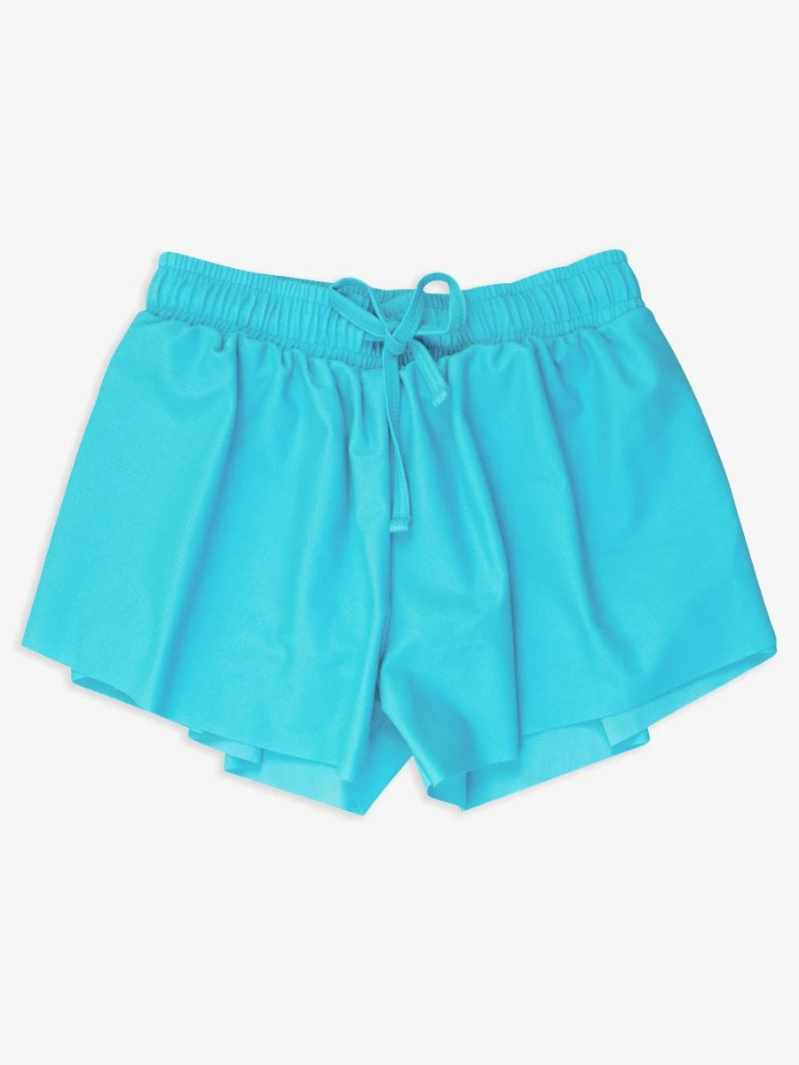 Bright Aqua Active Butterfly Shorts