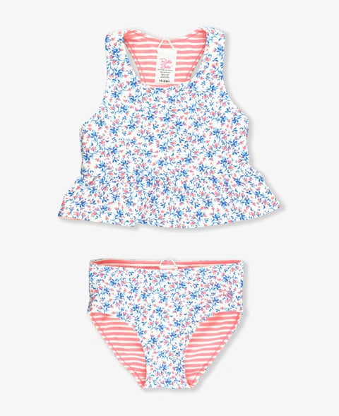 Cottage Tea Time Reversible Peplum Tankini