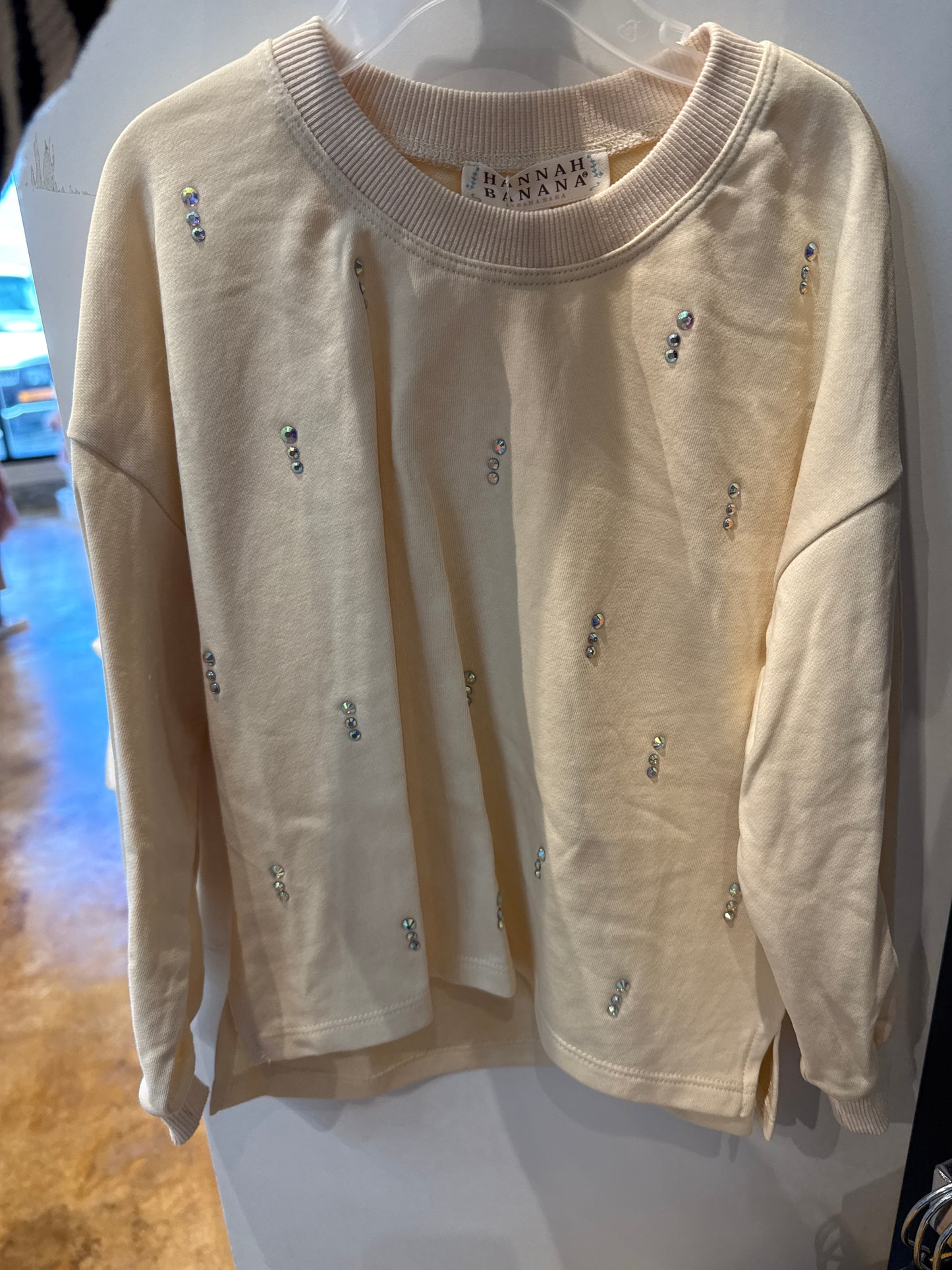 French Terry Sweatshirt W Rhinestone Embellishments