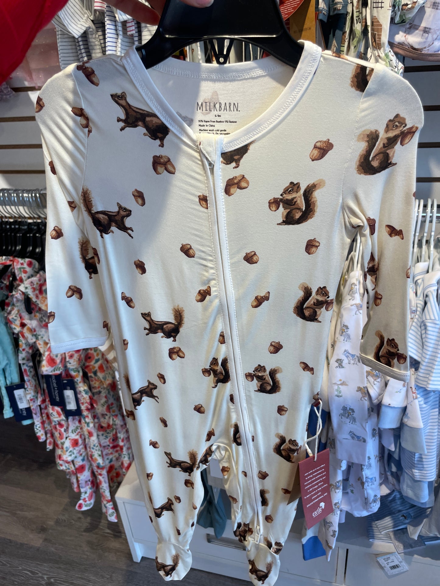 Chipmunk Zipper Footed Romper