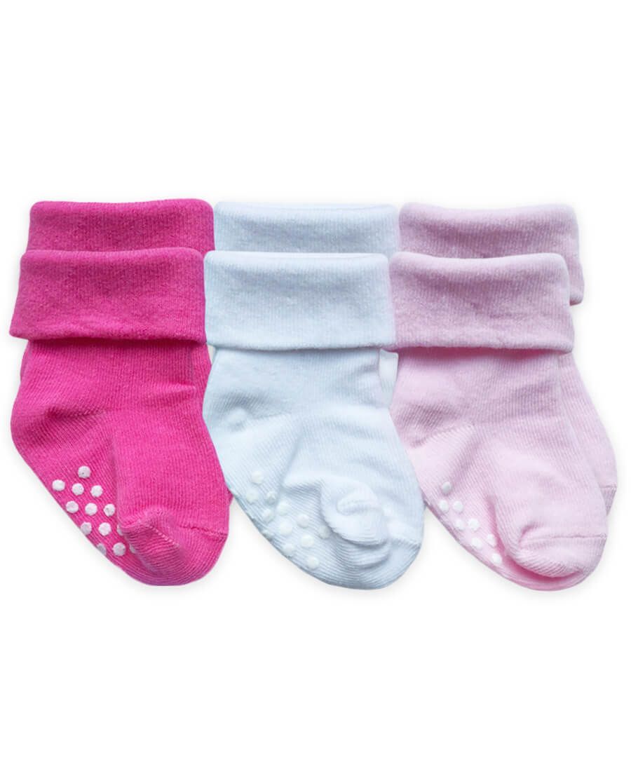 3 pack non skid girls socks