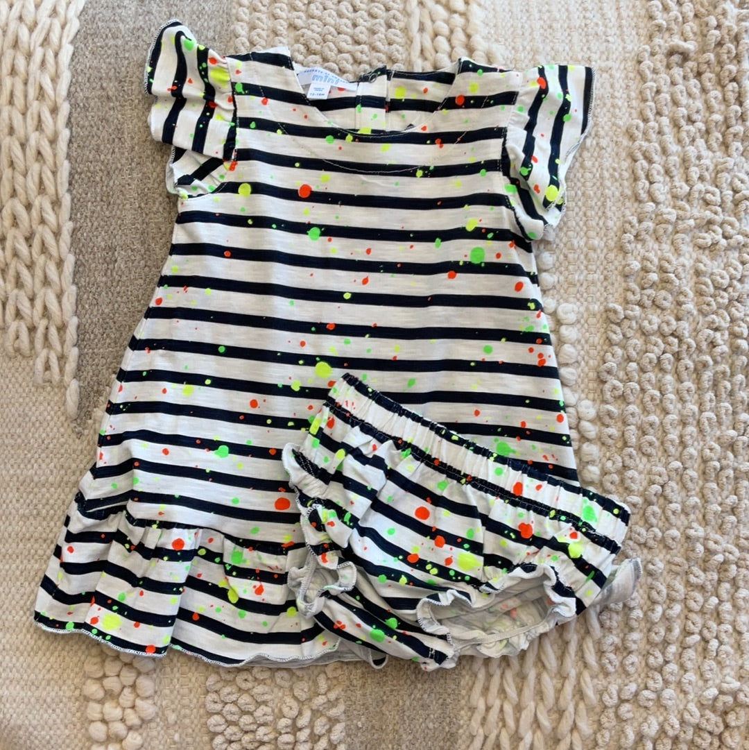 SPLATTER KNIT DRESS BRILLIANT WHITE