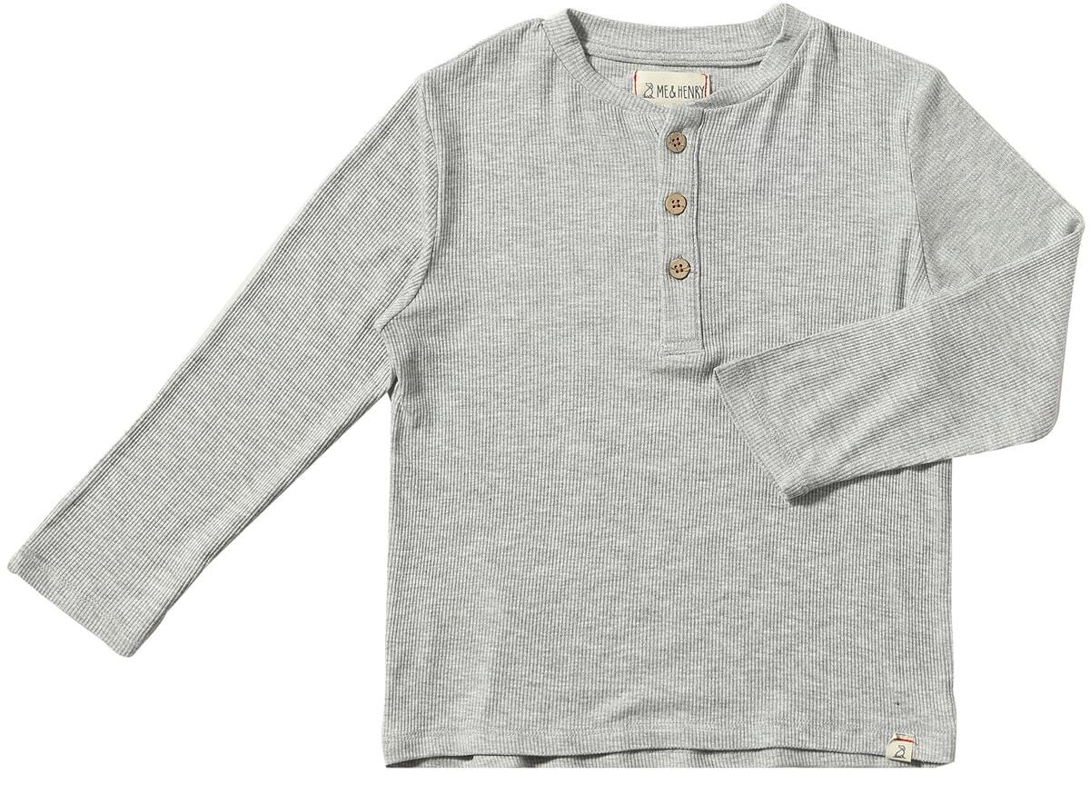 Grey Adams Ribbed Henley LS