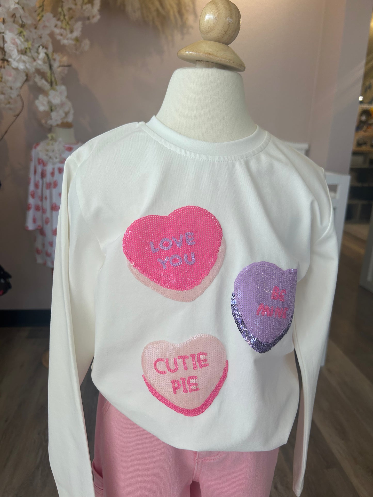 long sleeve conversational heart shirt