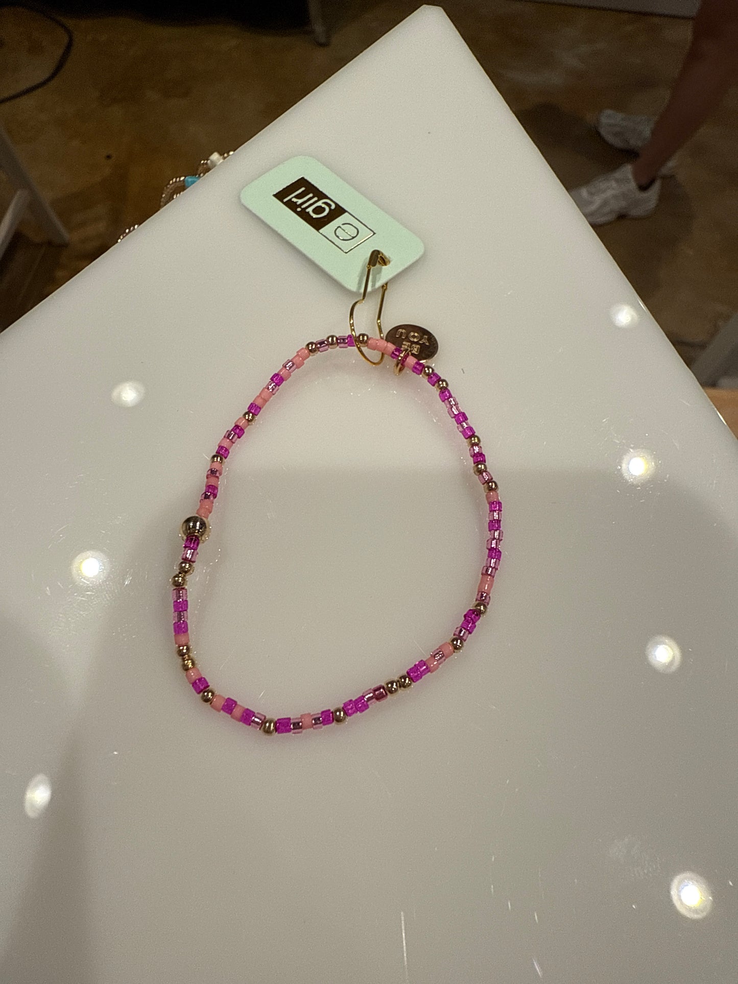 egirl Hope Unwritten Bracelet - Back To The Fuchia - Be You. Small Gold Disc