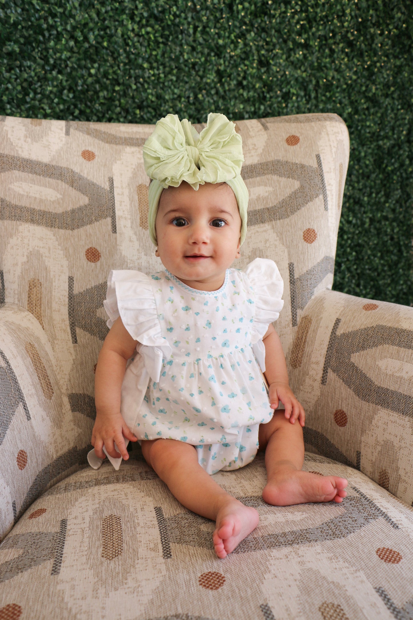 Azure Blooms Bubble W/ Bows