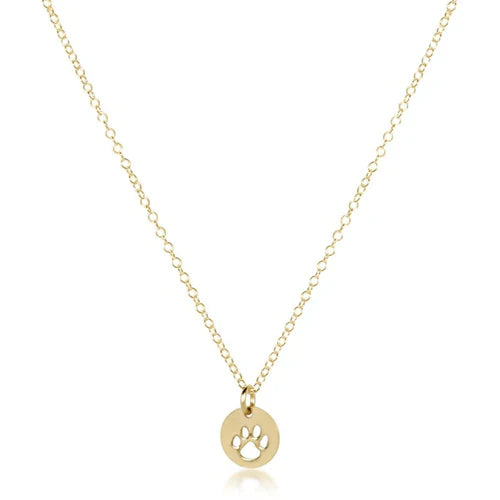 Egirl 14" Necklace Gold - Paw Print Small Disc