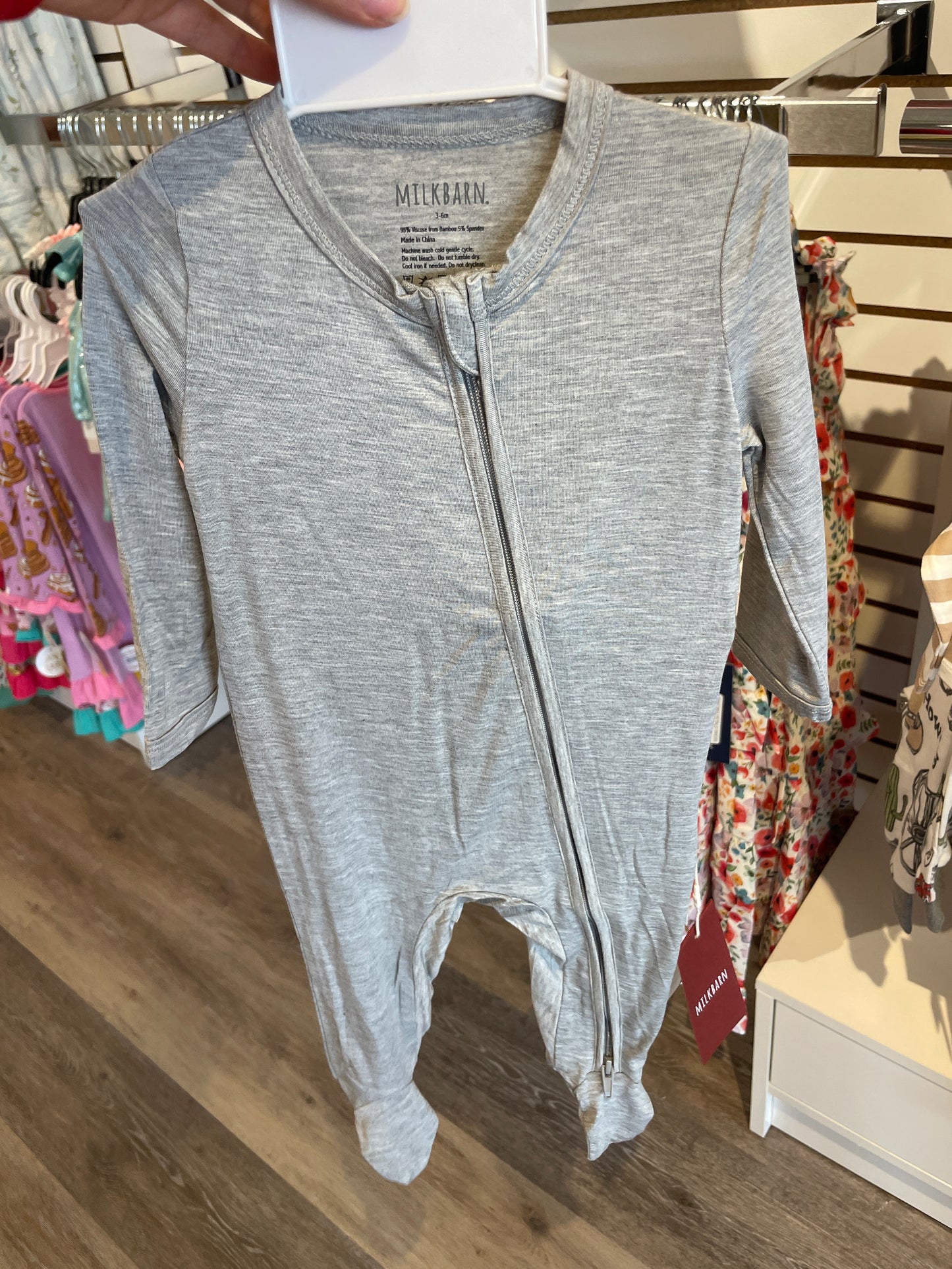 Lux Grey Footed Romper Melange