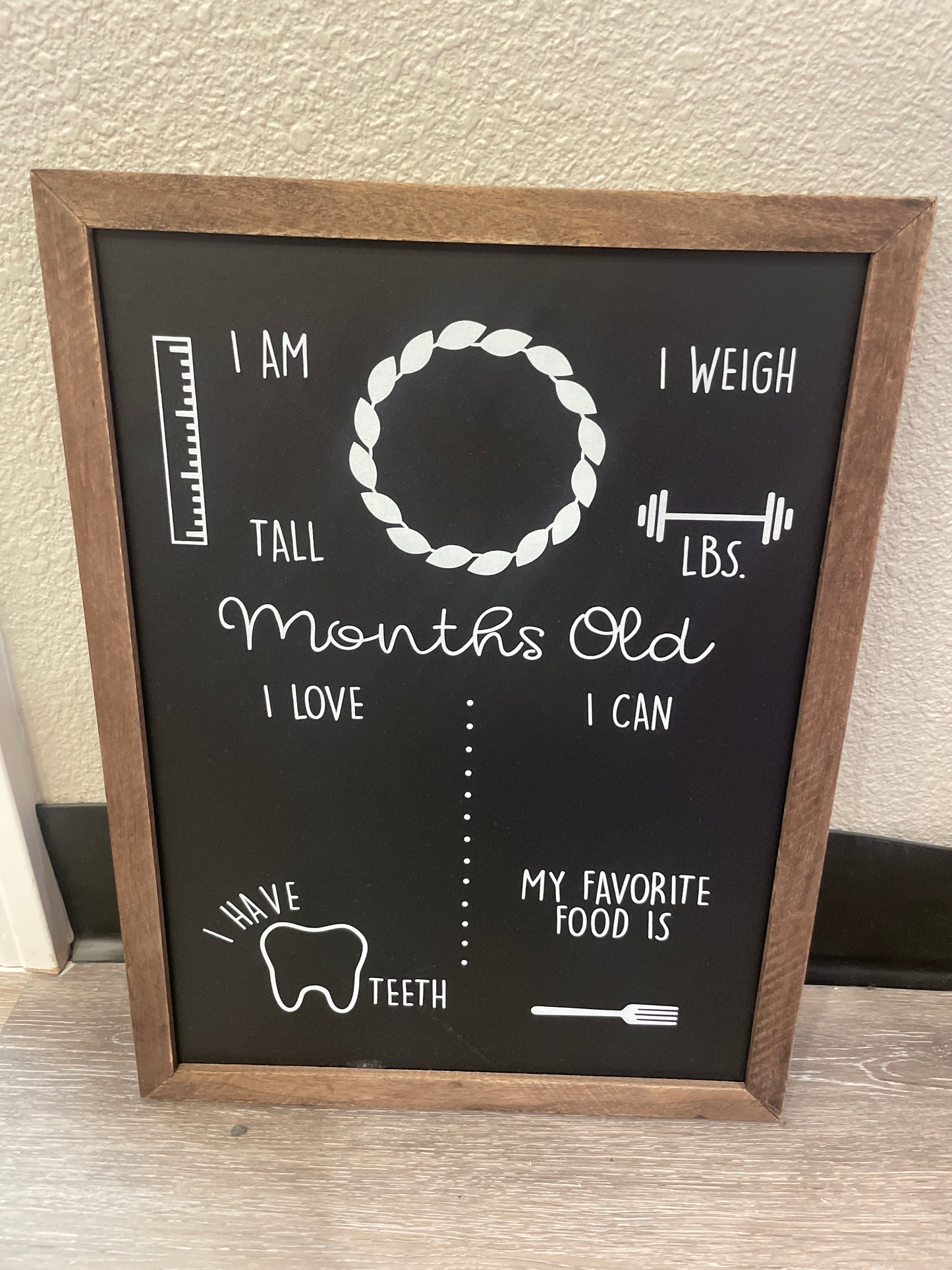 Baby monthly milestone chalkboard