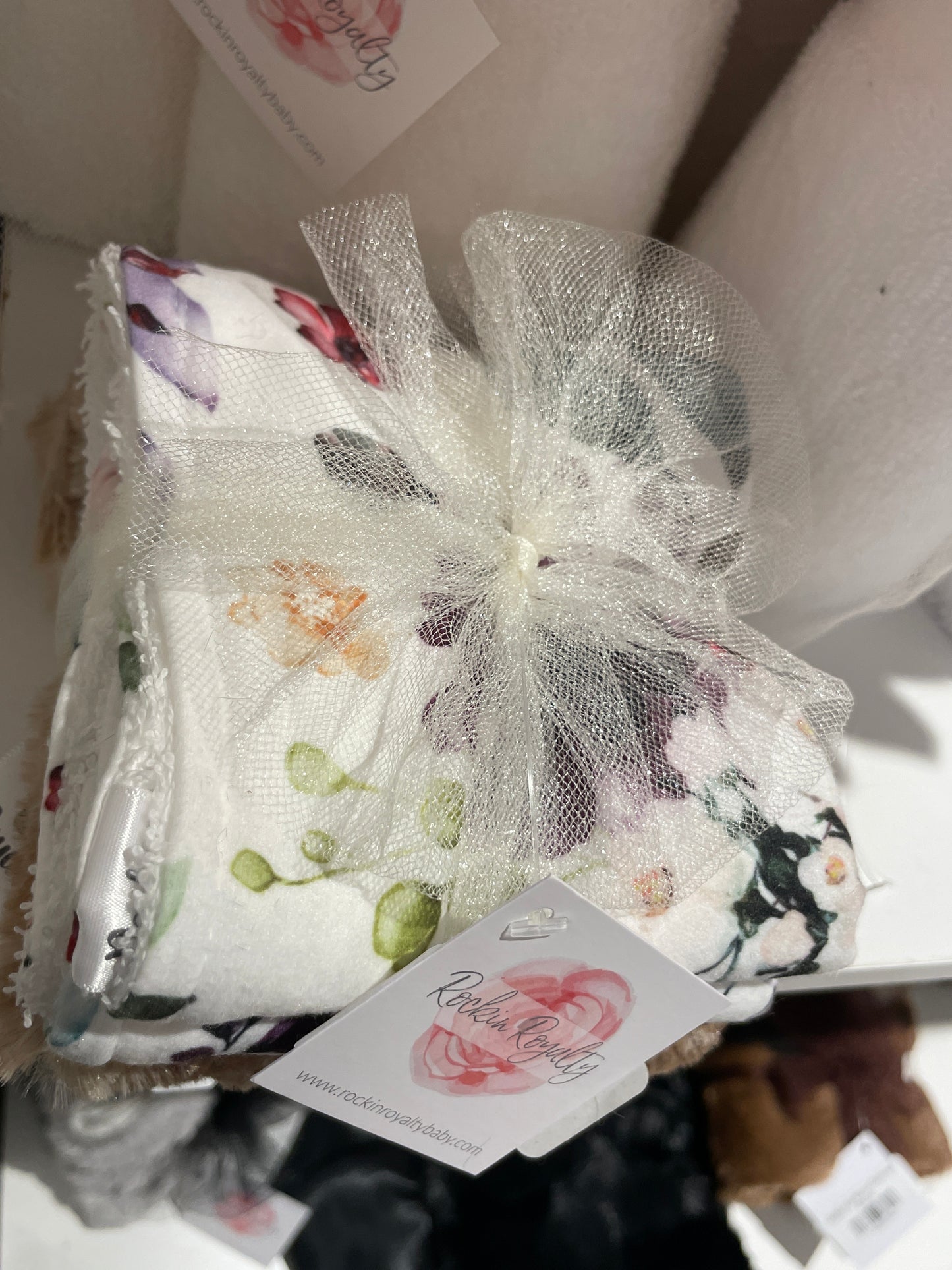 Lush Floral Fawn Burp Cloth Set