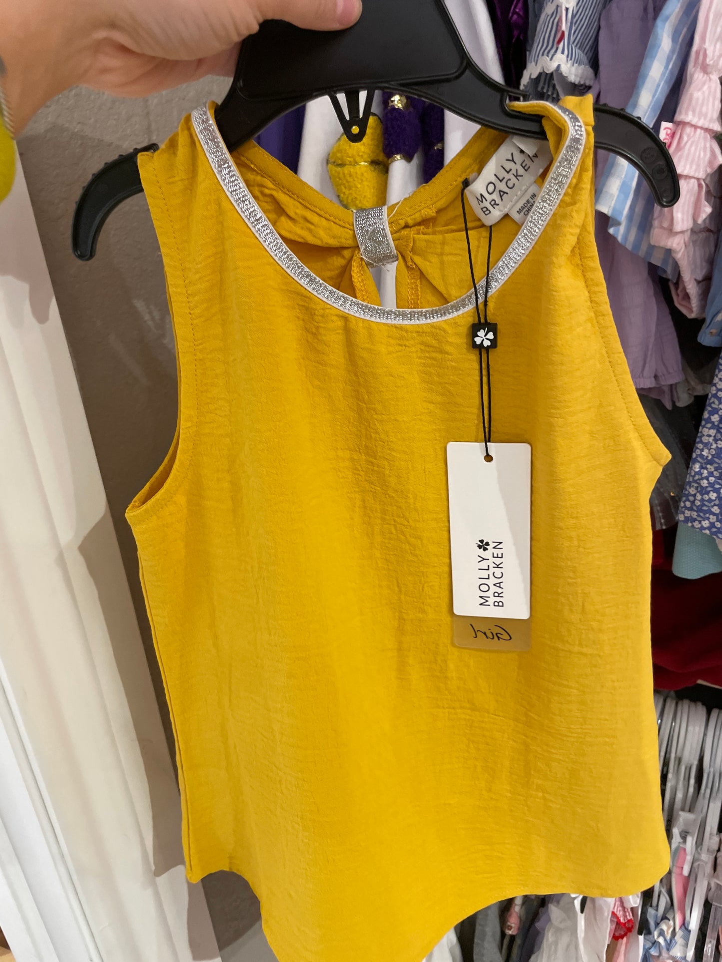 Yellow Mango Woven Top