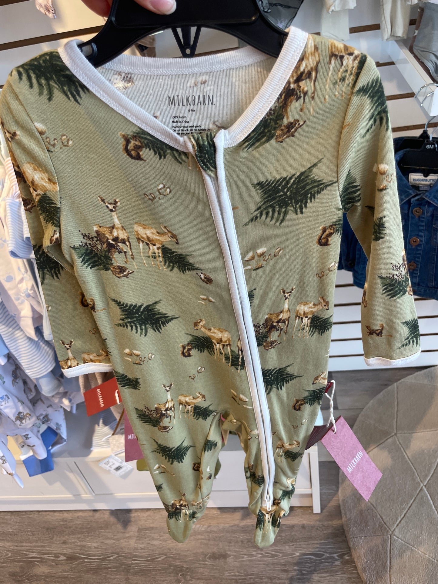 Forest Party Organic Cotton Footed Romper