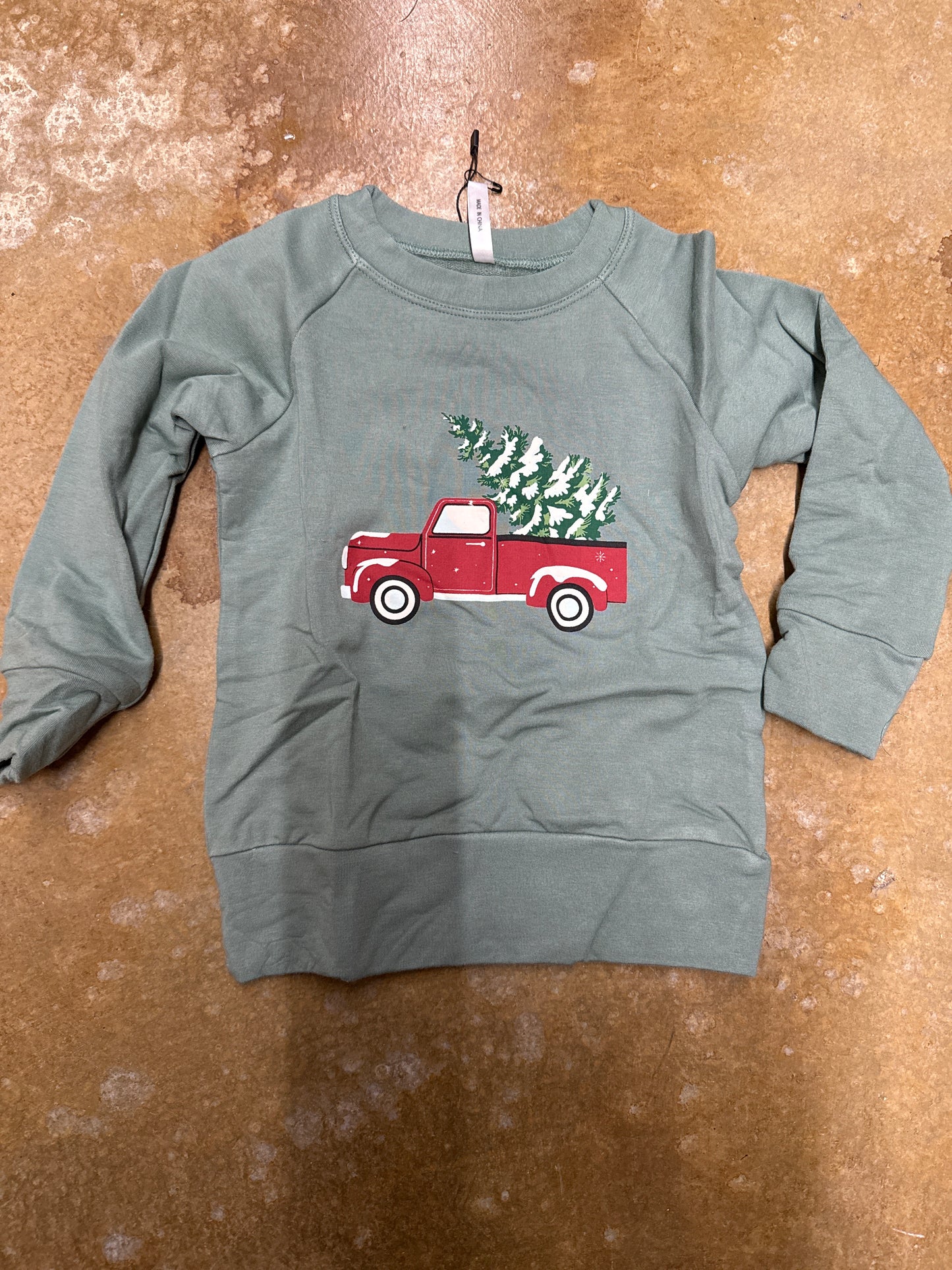 Christmas Truck Raglan Sweatshirt