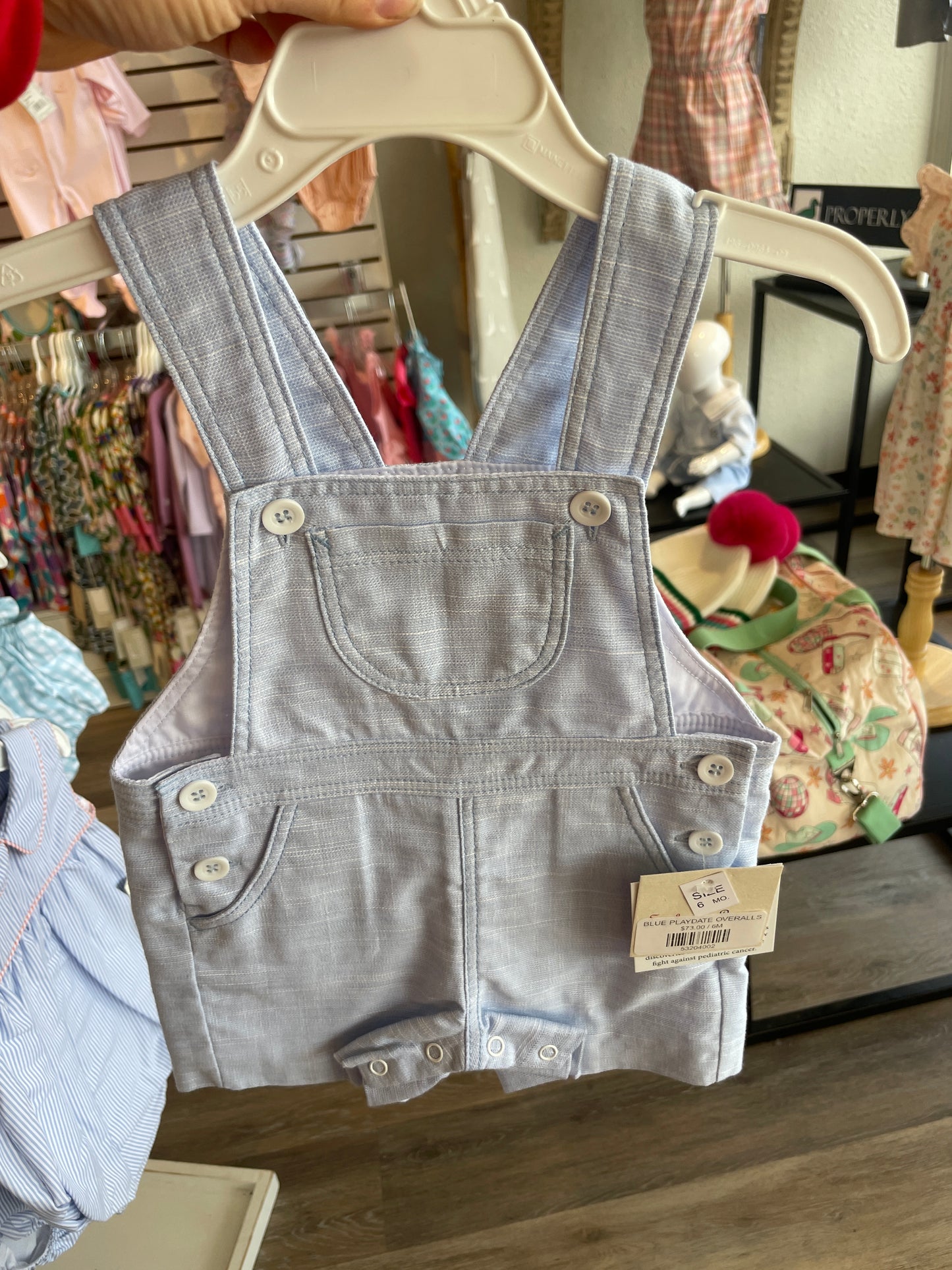 BLUE PLAYDATE OVERALLS