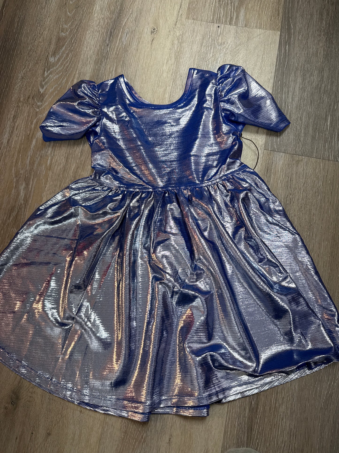 Girls Lame Laurie Dress - Royal Blue