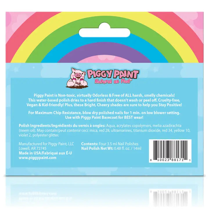 Rainbow 4 Polish Box Set Non-Toxic Kids Nail Polish