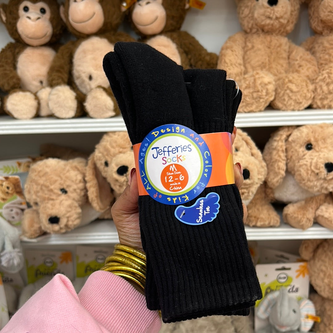 SEAMLESS TOE BLACK 3 PACK SOCKS