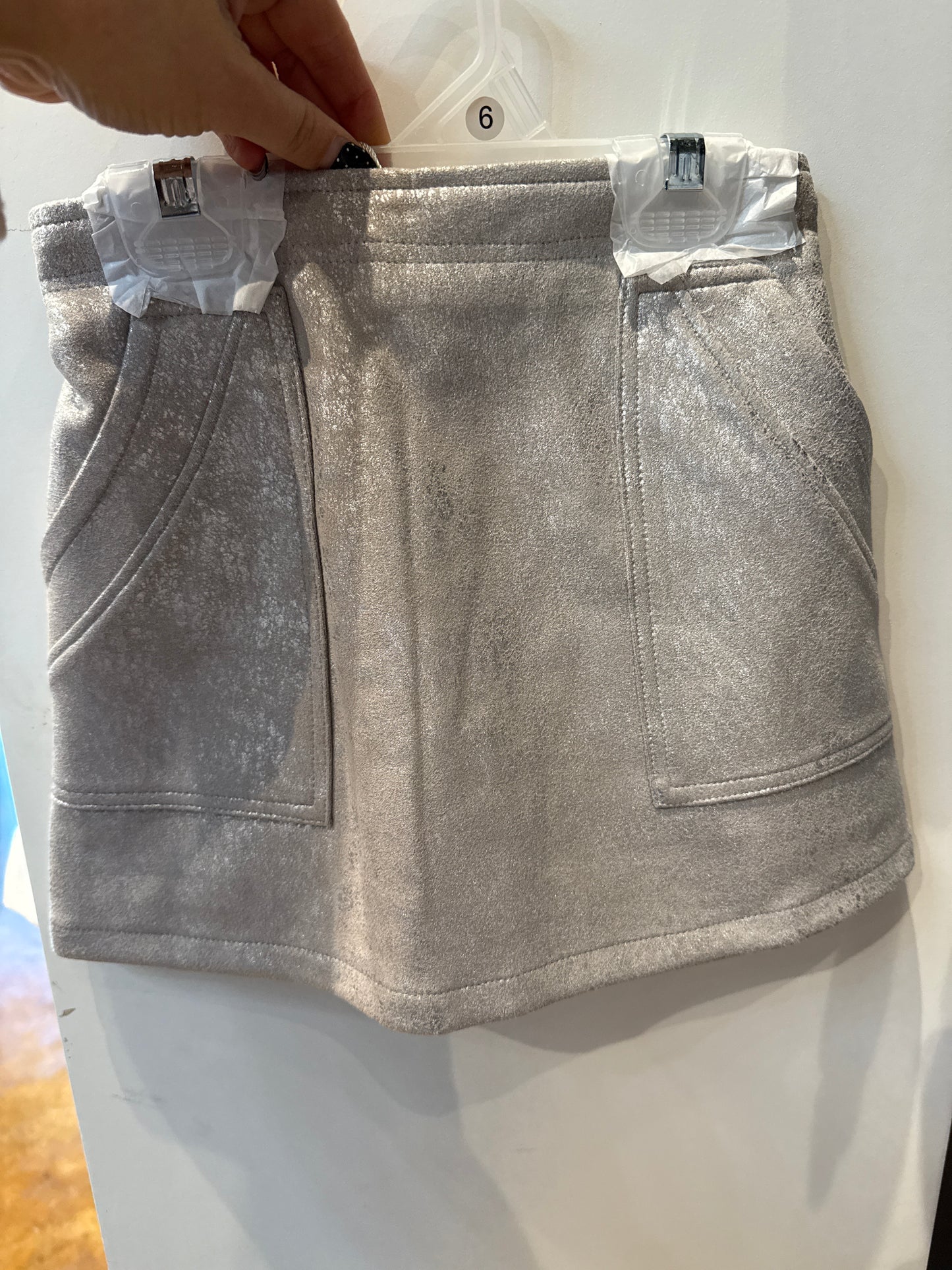 Shimmer Foiled Faux Leather Aline Skirt