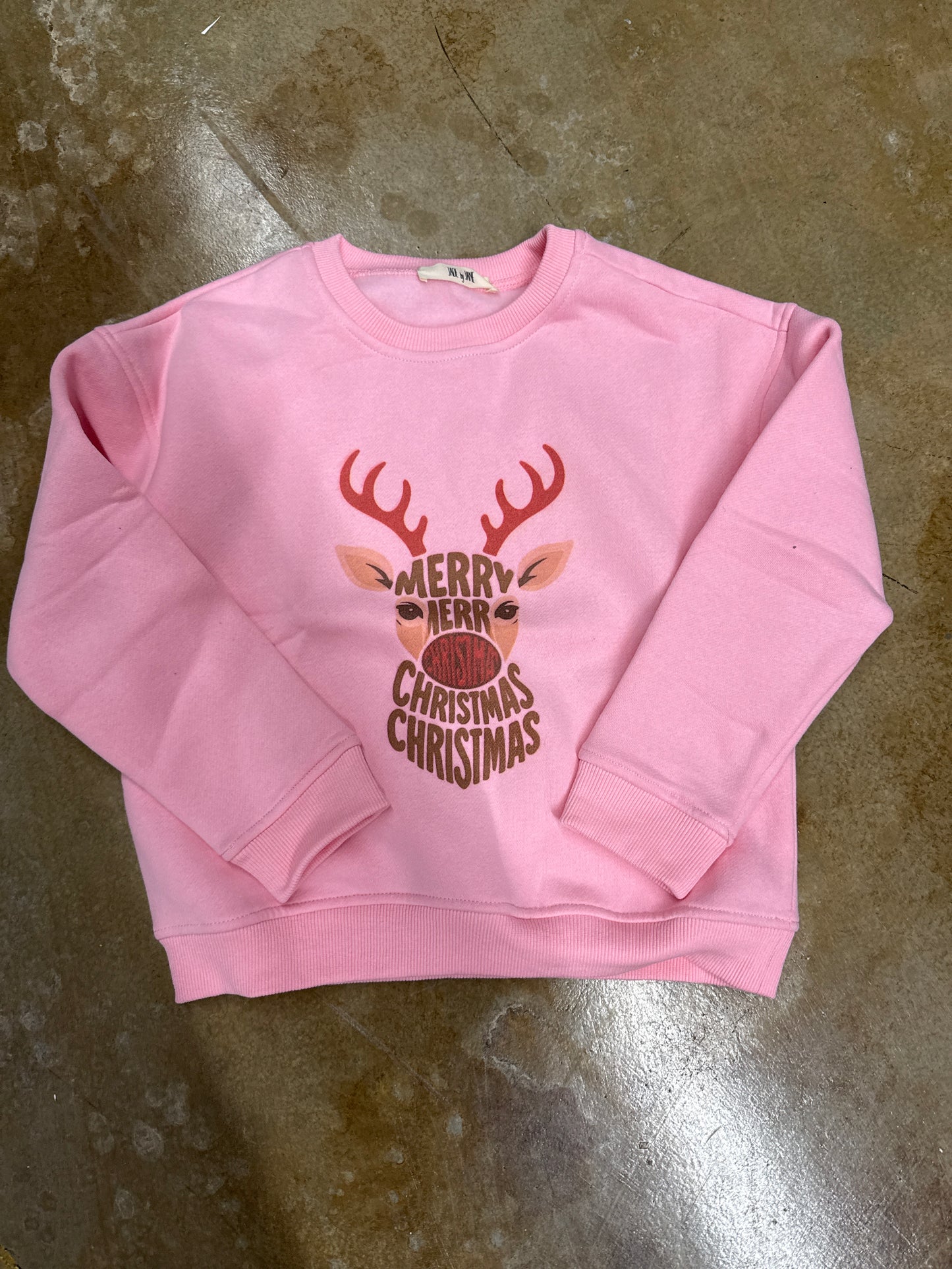Kids Reindeer Word Graphic Sweatshirt