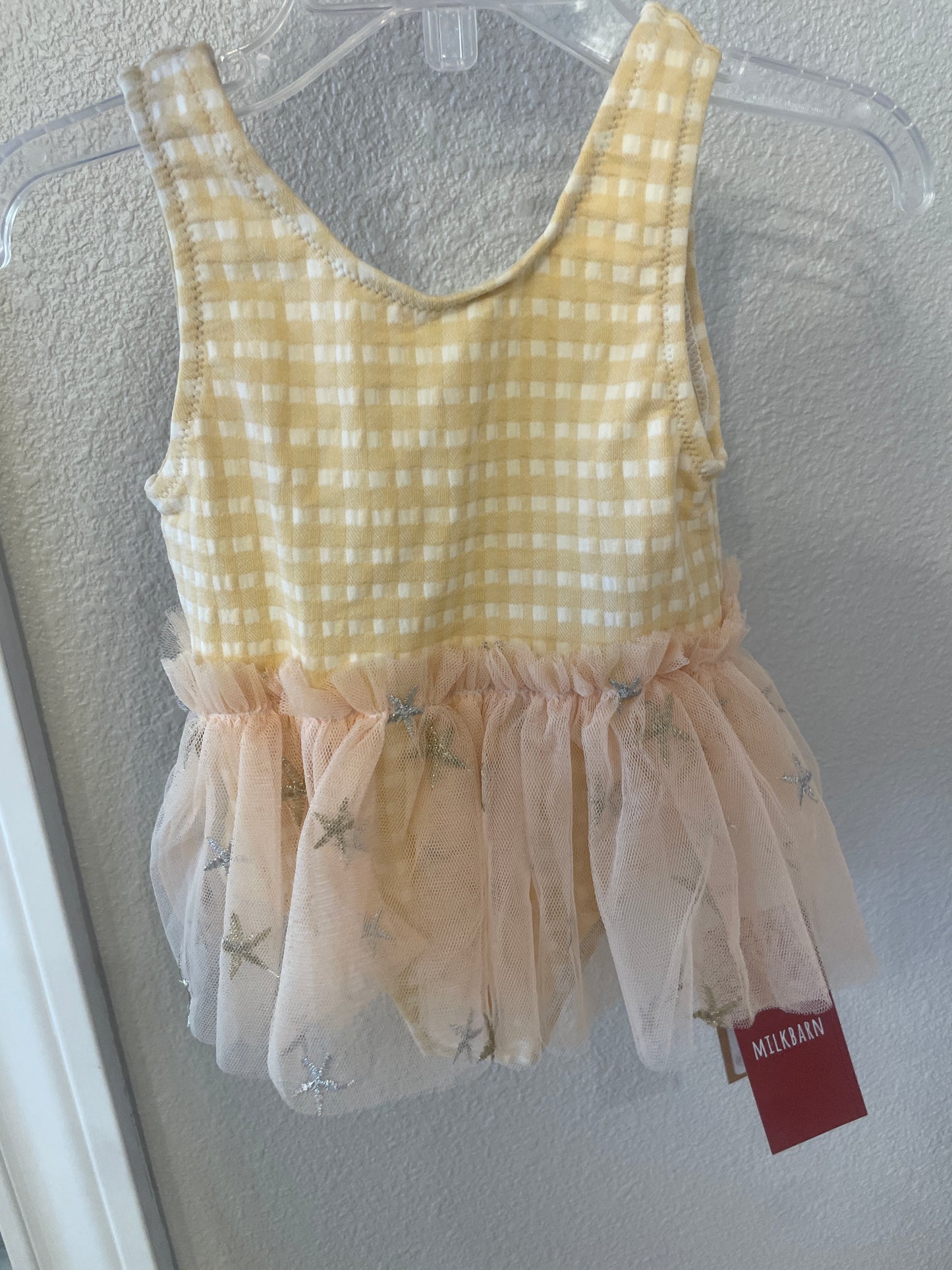 Ballet Skirt Swimsuit Yellow Gingham