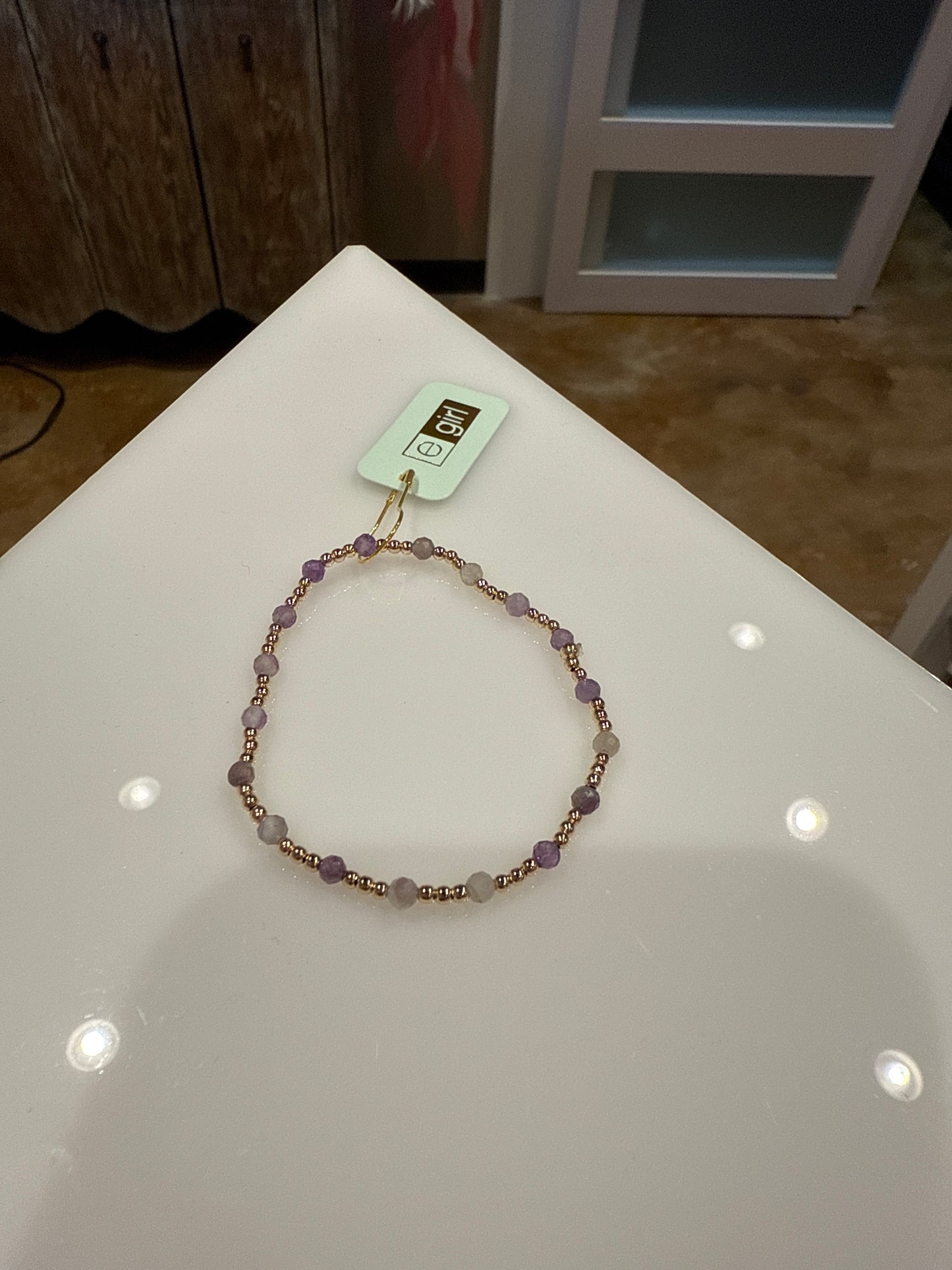 egirl Gemstone Gold Sincerity Pattern 3mm Bead Bracelet