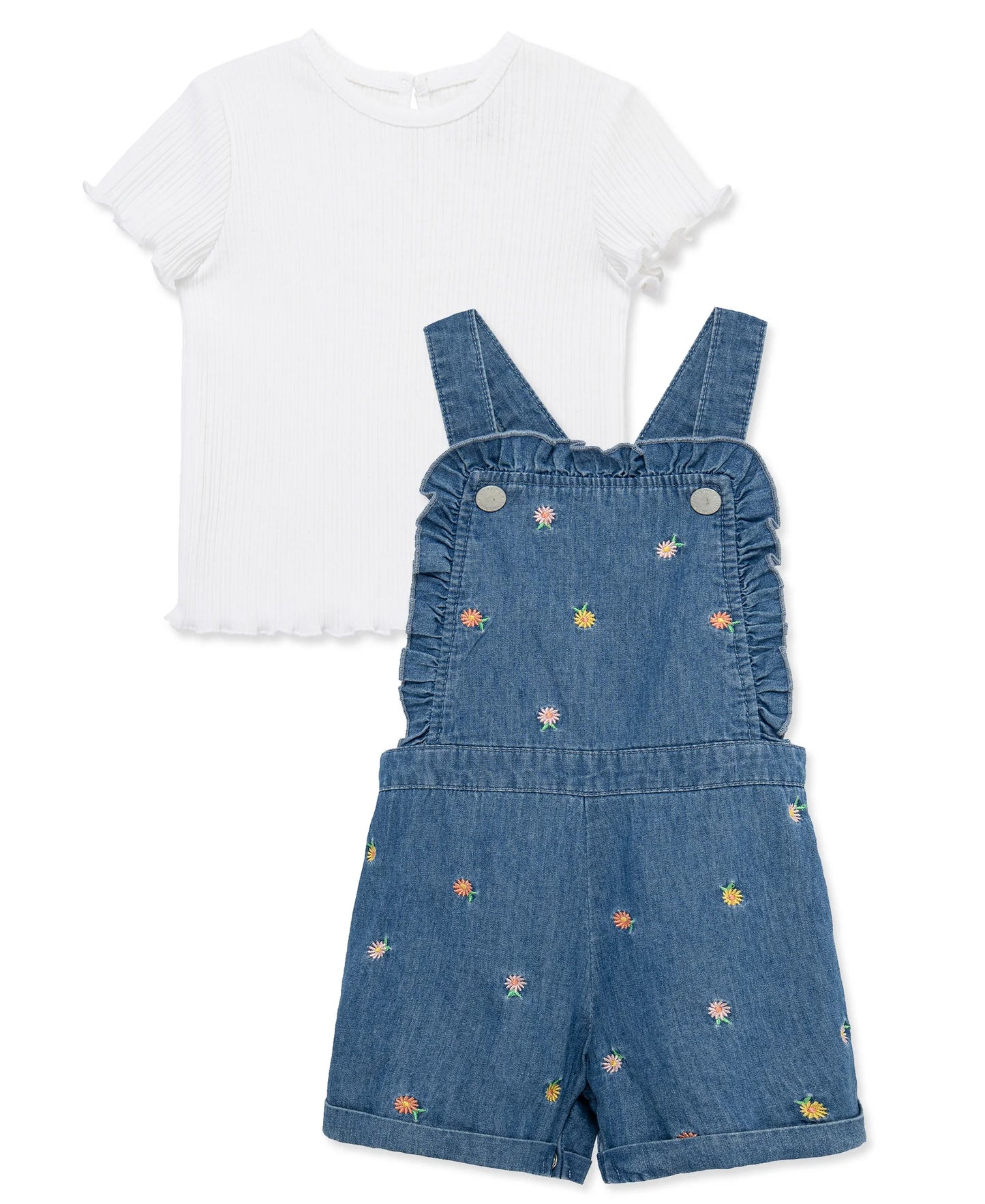 Embroidered Woven Shortall Set