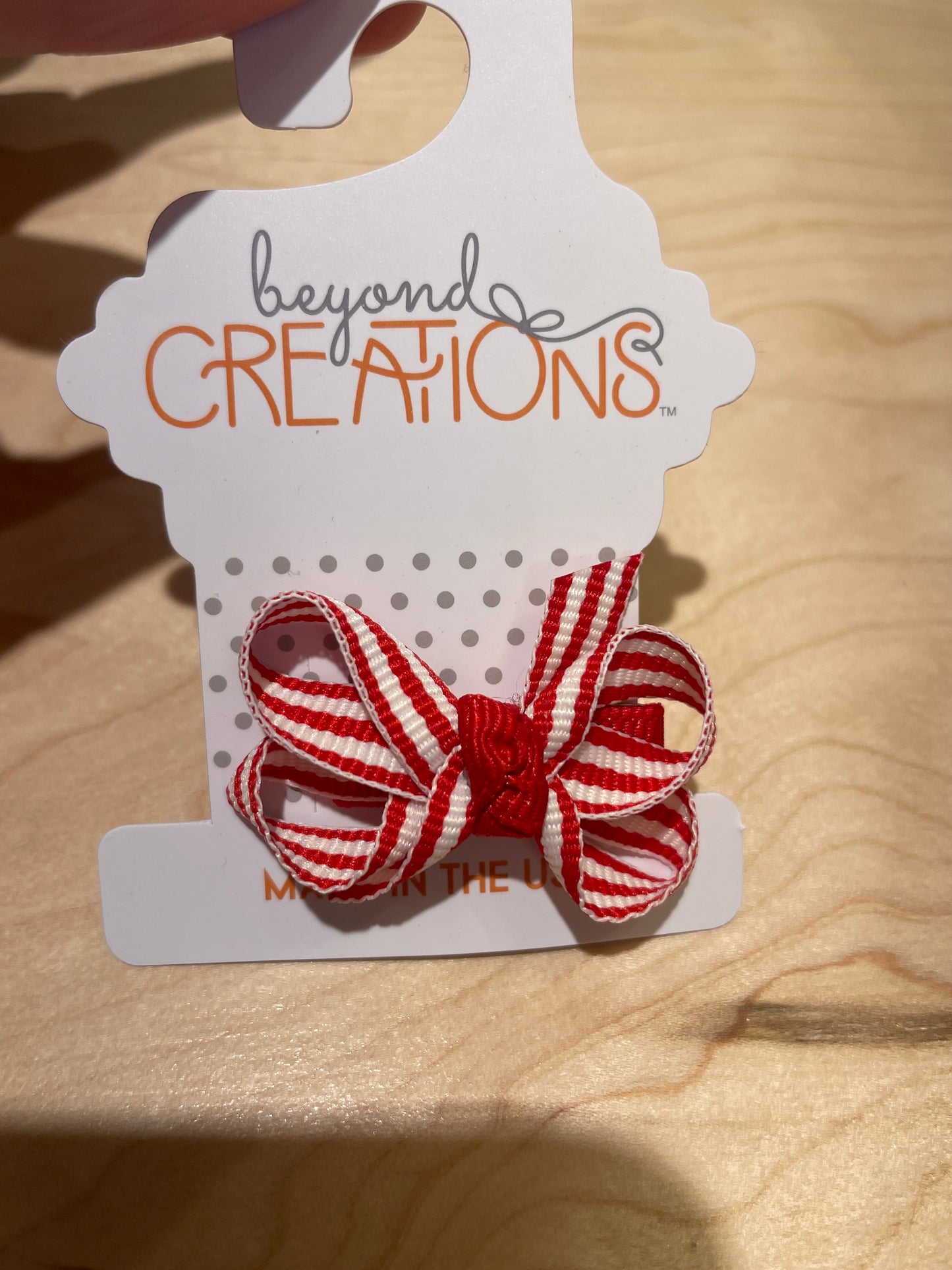 Red/White Stripe 1.5" Bow