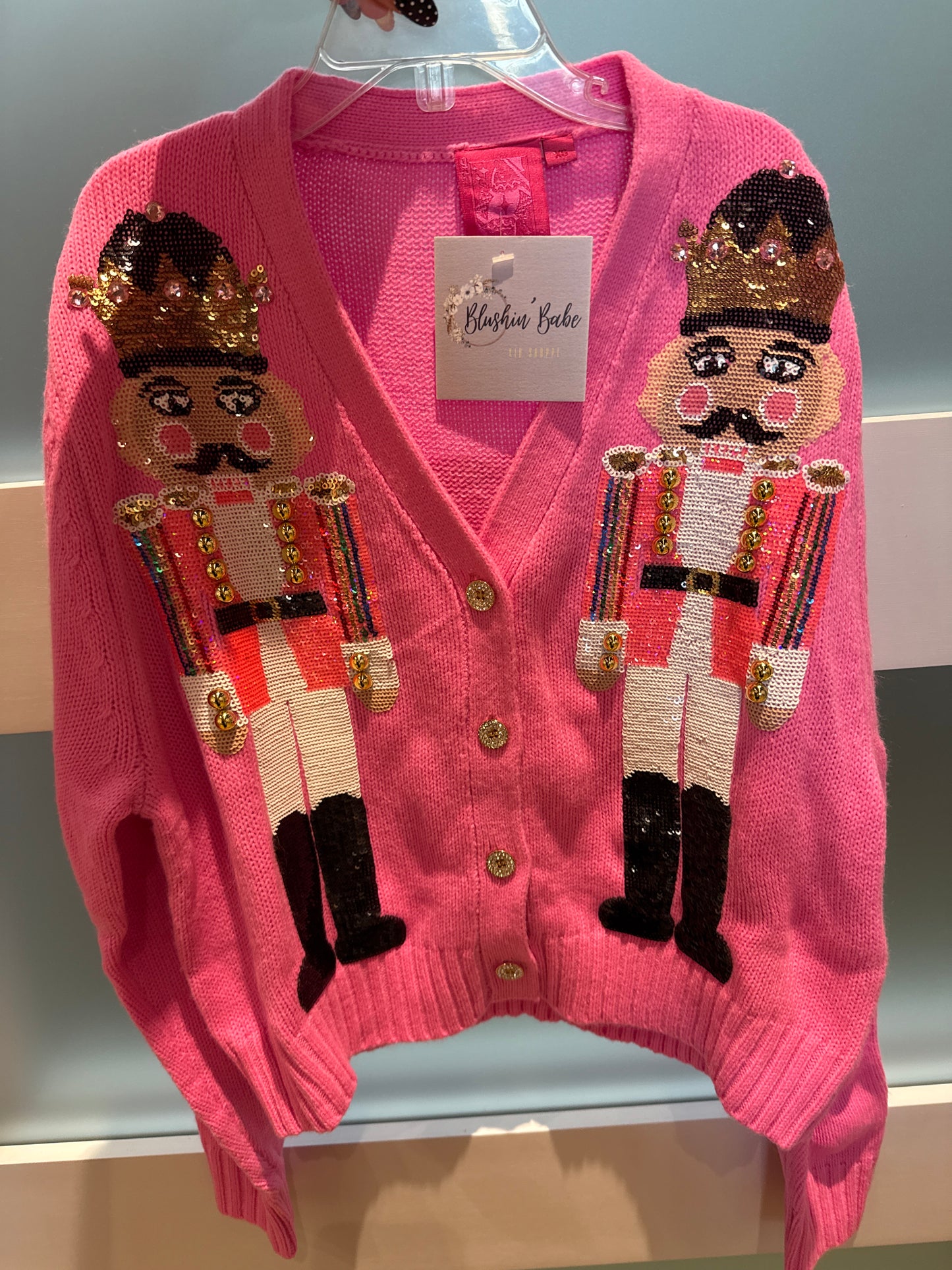 PINK NUTCRACKER CARDIGAN