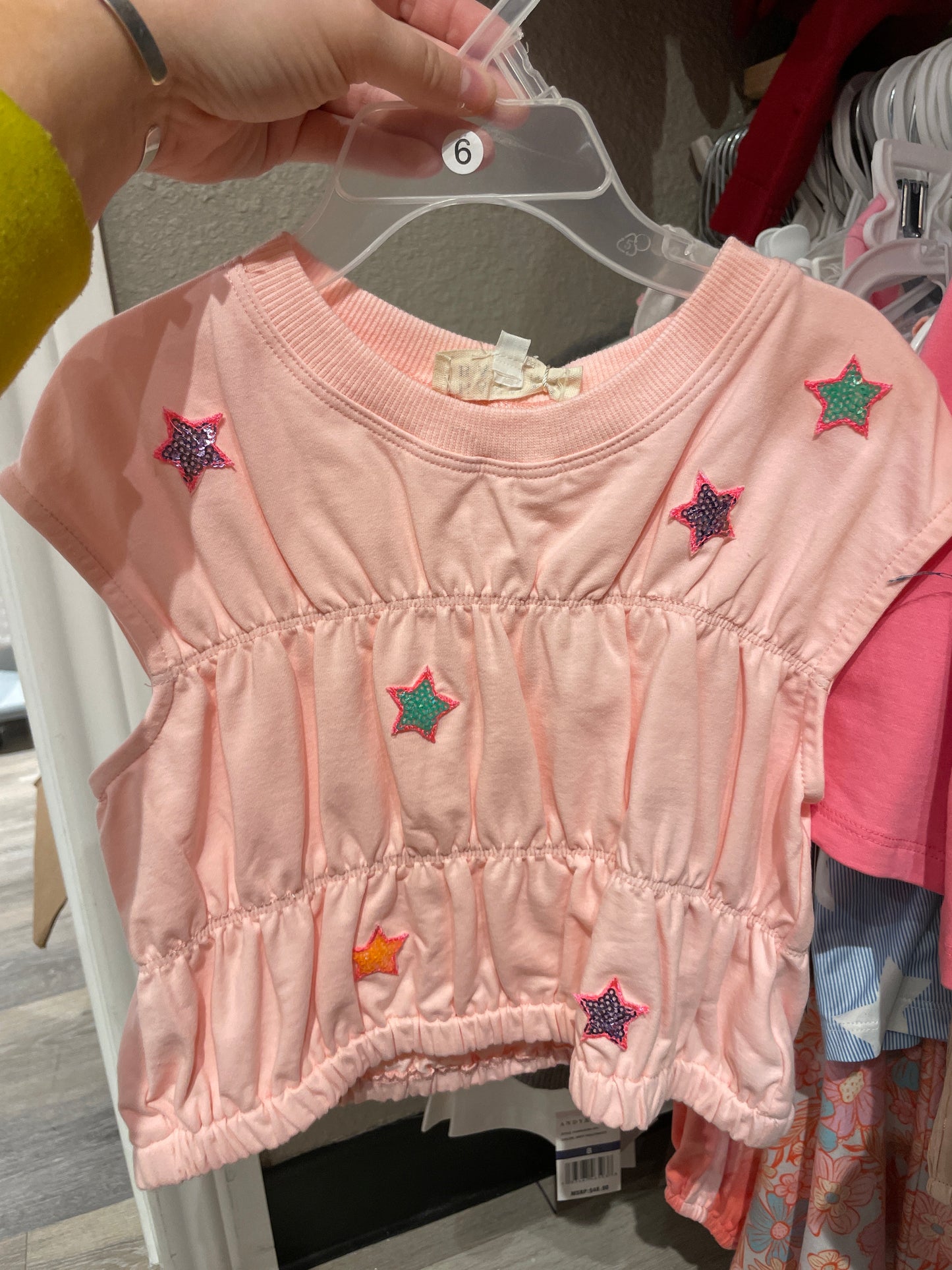 RUCHED TOP WITH STAR PATCH DETAIL