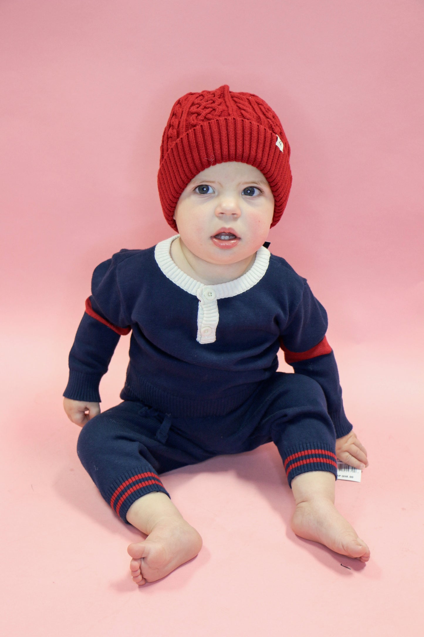 Navy Henley Sweater w/ Pants Set