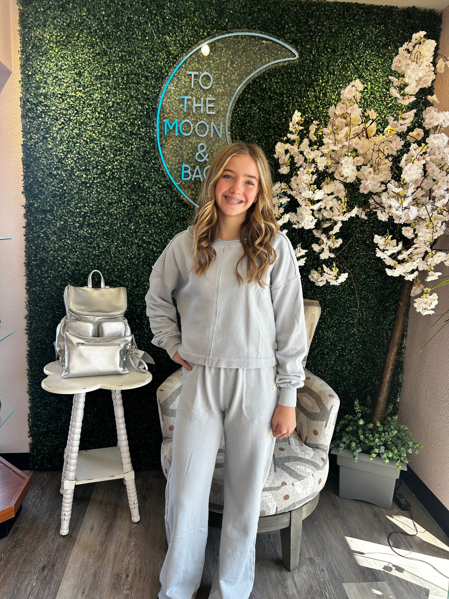 Silver Cloud Cotton Fleece Wide Leg