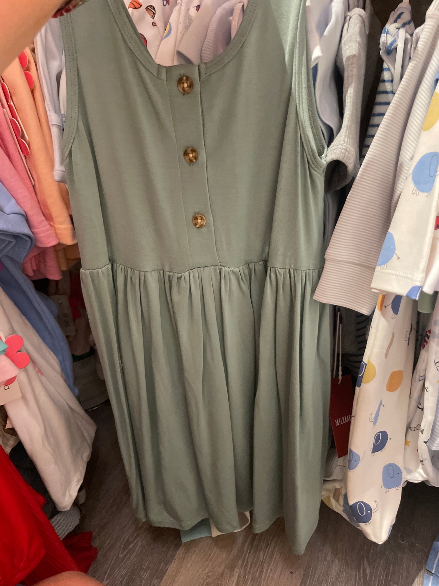 TEAL GREEN HENLEY TANK DRESS