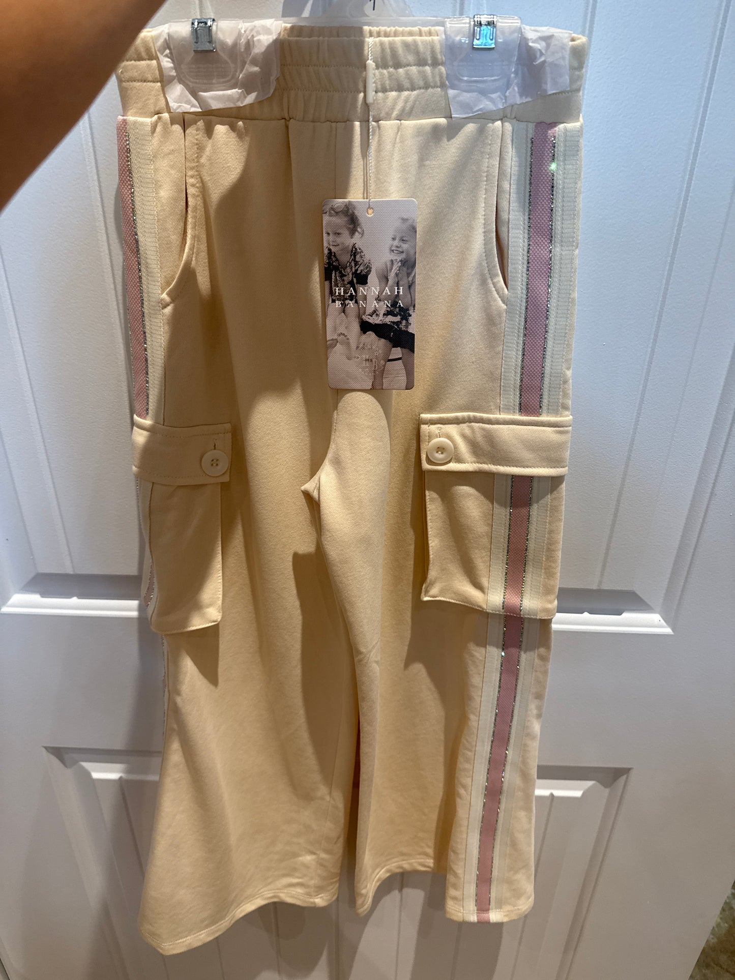 French Terry Ivory Sweat Pants W/ Cargo Pockets