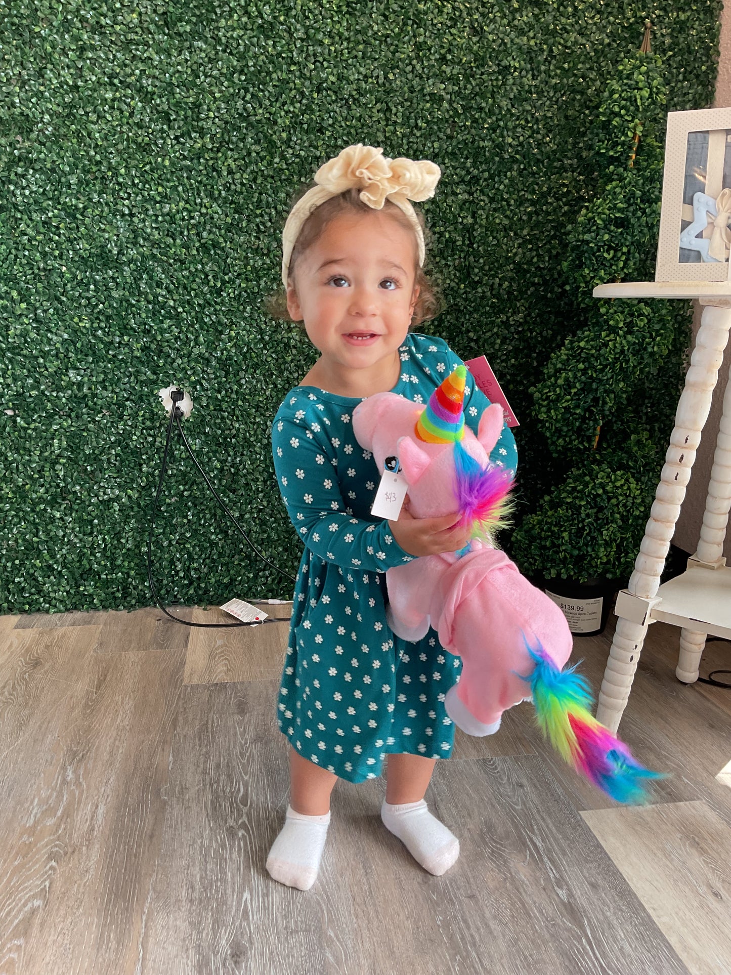 TEAL BUDS KNIT LONG SLEEVE TWIRL DRESS