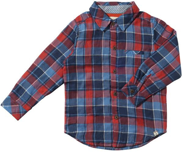 China/Rust Plaid Lined Woven Shirt