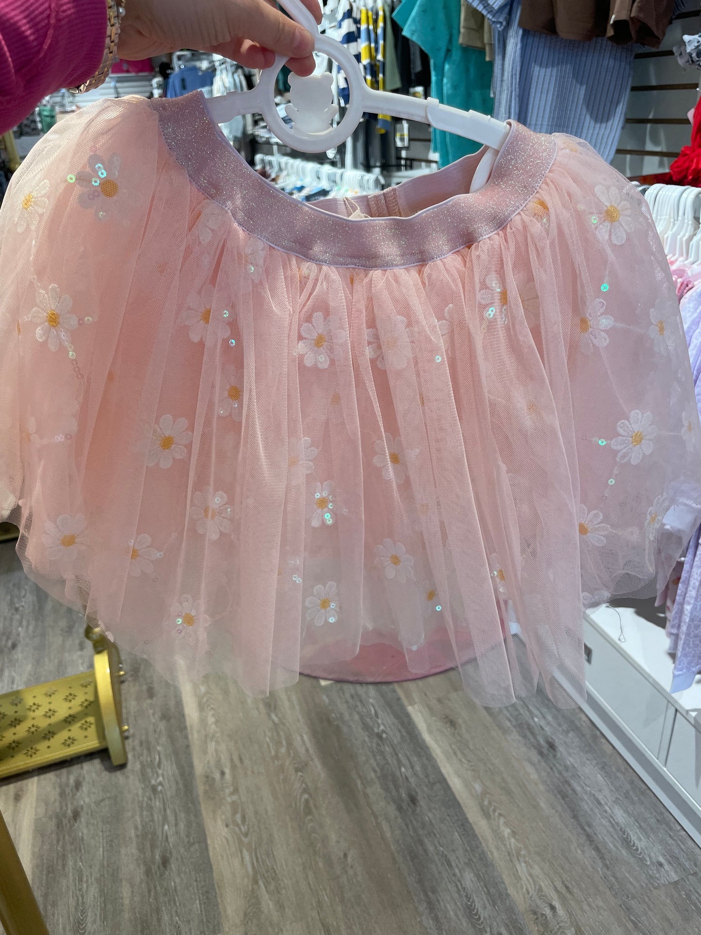 SEQUIN FLORAL MESH SKIRT